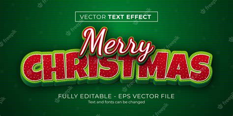 Premium Vector Merry Christmas Text Effect