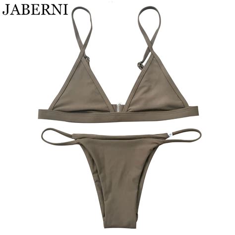 Jaberni Micro Bikini Set Women Sexy Swimwear Low Waist Bathing