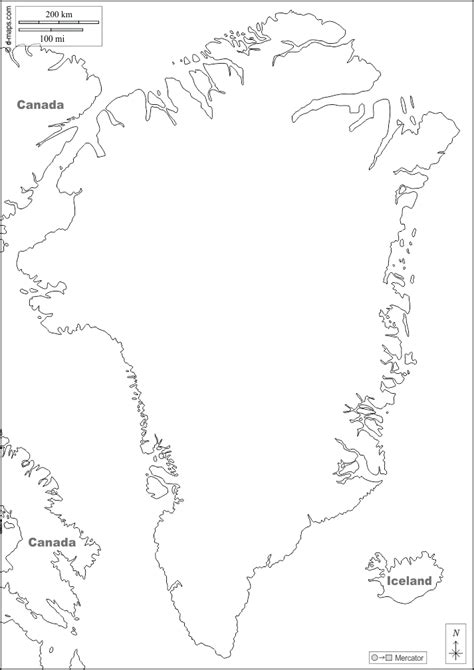 Greenland free map, free blank map, free outline map, free base map ...