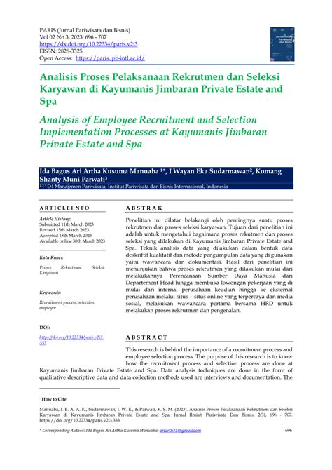 PDF Analisis Proses Pelaksanaan Rekrutmen Dan Seleksi Karyawan Di