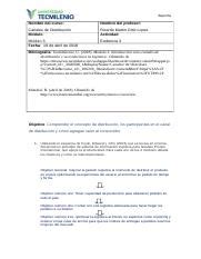 Evidencia Canales De Distribucion Doc Reporte Nombre Del Curso