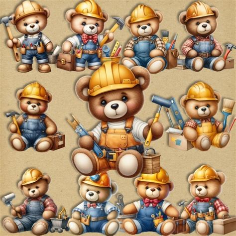 builder teddy bear cup craftsuprint