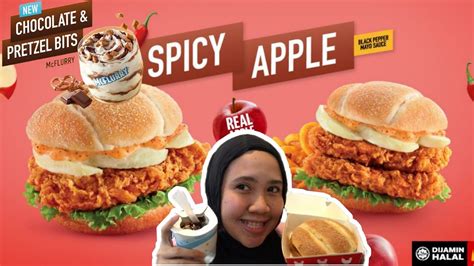 Mcd Spicy Chicken Burger With Apple Slices Food Review