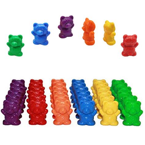 60Pcs Colored Counting Bears Color Sorting Bears Educational ...