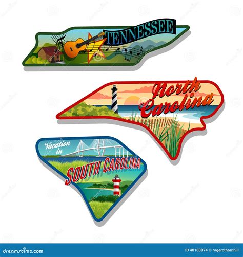 Tennessee US State Map Outline Dotted Border Vector Illustration