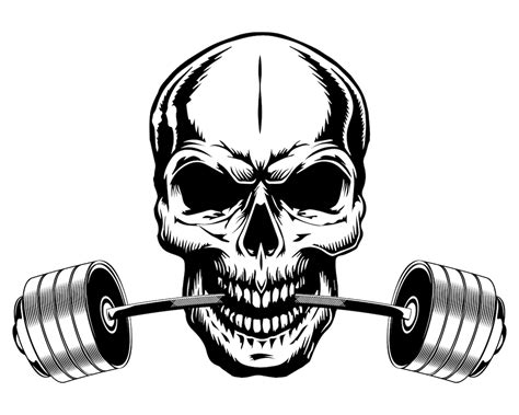 Skull Svg Barbell Svg Fitness Svg Gym Svg Workout Svg Etsy