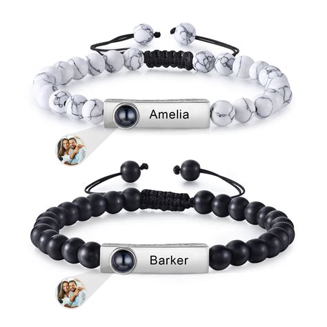 Kettenmachen Personalisiertes Foto Projektion Armbänder Set für Paare 25 99