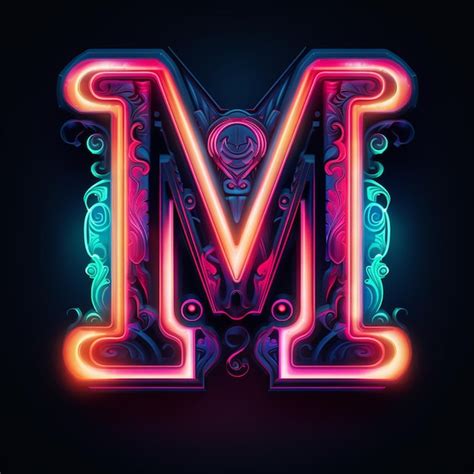 Premium Photo Image Of Neon M Icon