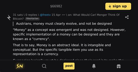 Reply On What Would Carl Menger Think Of Bitcoin Stacker News