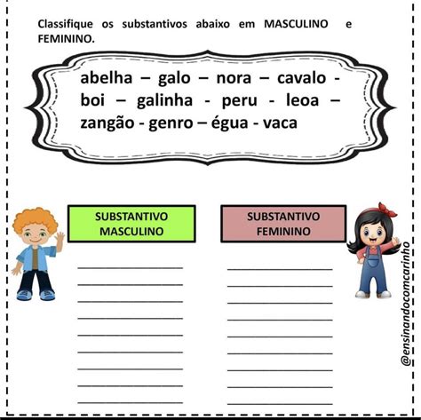 Alface Substantivo Masculino Ou Feminino - Educação infantil facil: Substantivo masculino e feminino em 2025 ...
