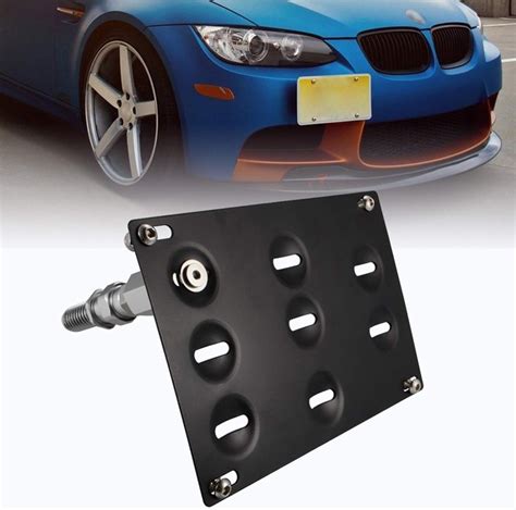 Runmade New Front Bumper Tow Hook Adapater License Plate Mounting