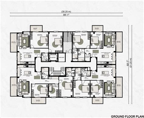 Apartment Plan Modern House Plan Residence Plan Condo Plan - Etsy