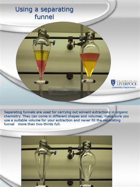 Using A Separating Funnel: Chemistry Department | PDF | Chemistry | Chemical Substances