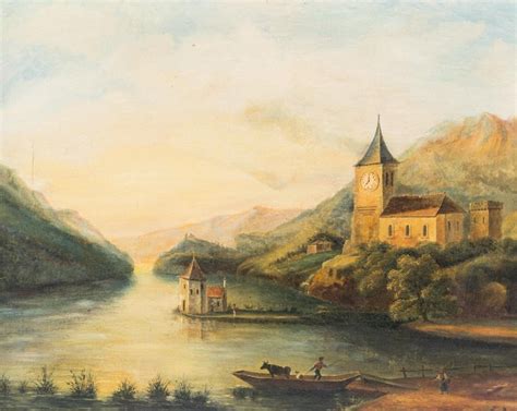 École Belge XIX Paysage fluvial animé Catawiki