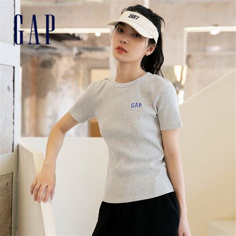 Gap 女裝 Logo純棉緊身羅紋短版上衣短袖t恤 女友t系列 多色可選 400960 蝦皮購物