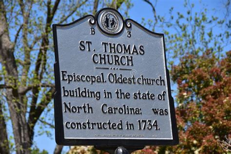 Bath Nc 1734 St Thomas Church Historic Sign Stock Photos - Free ...