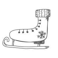 Cute Ice Skates For Winter Sport And Recreation Flat Vector