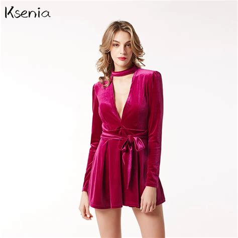 Ksenia Marca de Moda Sexy Profundo Decote Em V Mini Vestidos Verão 2017