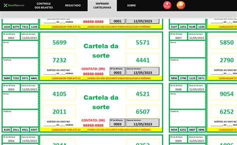 Planilha Cartela De Bingo Milhares Excelforever