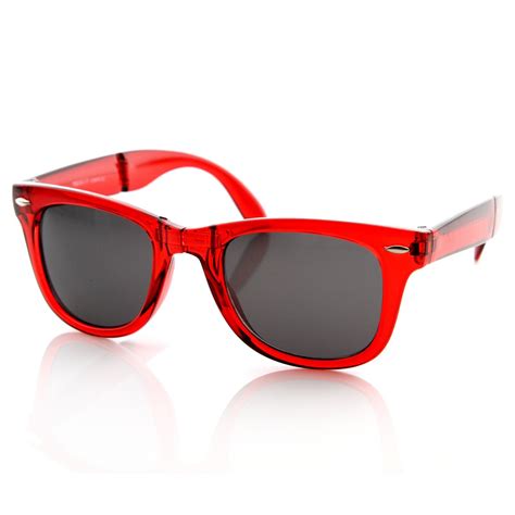 Translucent Color Folding Pocket Horned Rim Sunglasses Zerouv