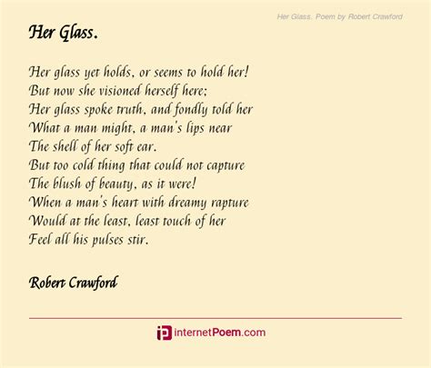 Her Glass Poem By Robert Crawford