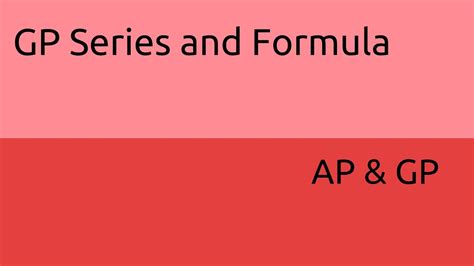 Geometric Progression Series And Formula Ap Gp Ca Cpt Cs And Cma Foundation Class 11