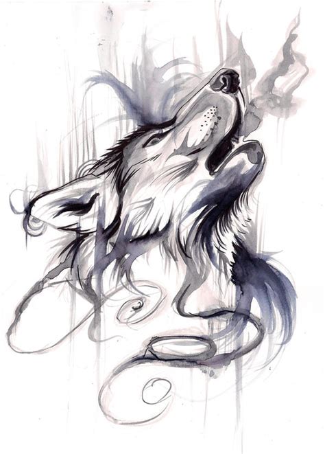 Ink Wash Wolf By Katylipscomb On Deviantart