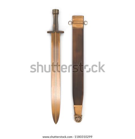 Greek Xiphos Sword Sheath On White Stock Illustration 1180310299