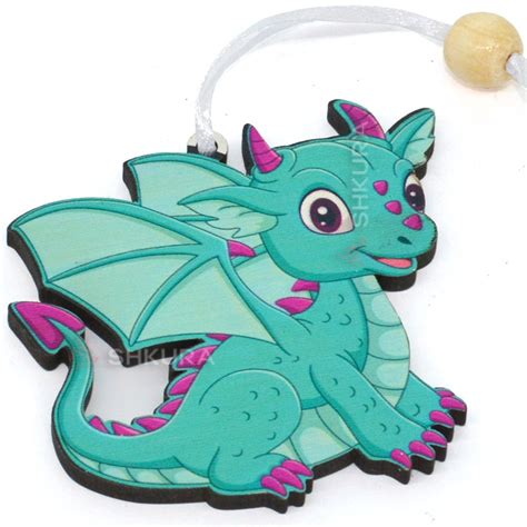 Купить новогоднюю игрушку "Дракон" деревянную на елку