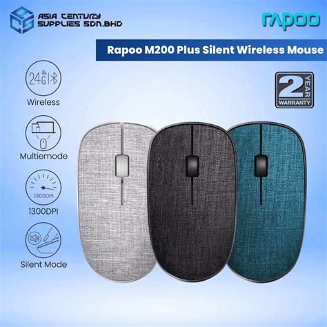 Rapoo M Plus Silent Fabric Multi Mode Wireless Bluetooth