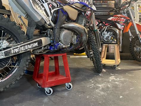 Building A Diy Rolling Dirt Bike Stand Woodybepierced Motocross