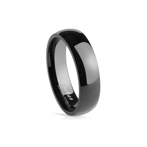 Bague Pour Homme Femme Acier Couleur Plaqu Noir Toute Noire Laqu