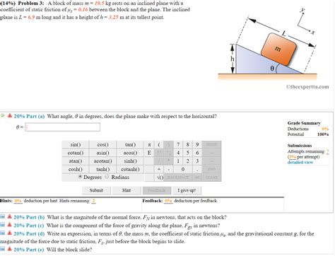 Solved Problem A Block Of Mass M Kg Rests On Chegg