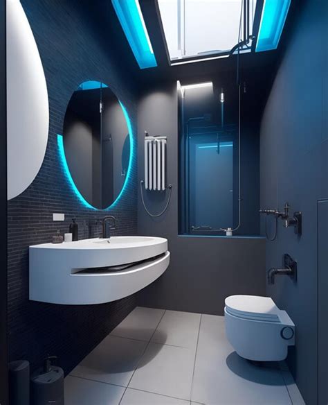 Premium AI Image Photo Of A Modern Bathroom With A Toilet Sink And Mirror