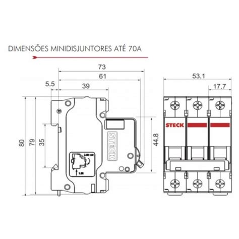 Disjuntor Din Tripolar 63A Curva C Steck