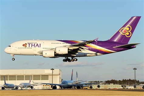 Thai Airways Airbus A380 800 Approaching Low Level Altitude