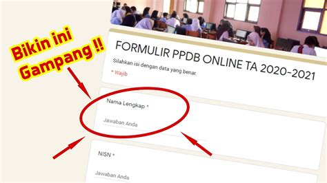 Tutorial Mudah Cara Membuat Formulir Ppdb Menggunakan Google Form