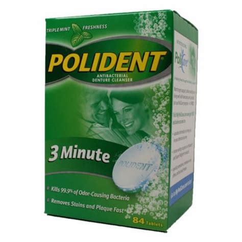 Polident 3 Minute Antibacterial Denture Cleanser Tablets Pack Of 18