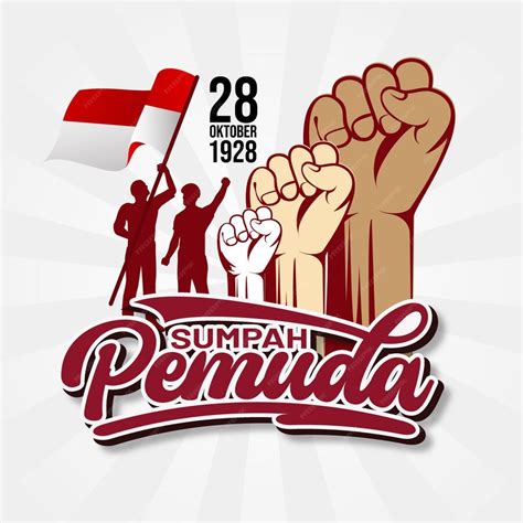 Premium Vector Greeting Text Of Sumpah Pemuda Template Design