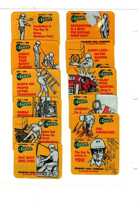 12 DIFF NICE SET 1986 IL DIV PEABODY COAL CO COAL MINING STICKERS