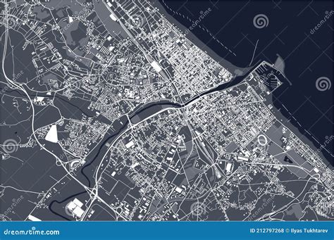 Map Of The City Of Pescara Abruzzo Italy Stock Vector Illustration