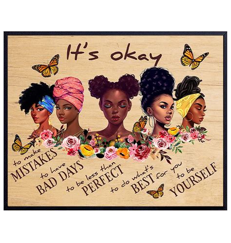 AVOI Positive Quotes Wall Decor African American Women Teen Girls