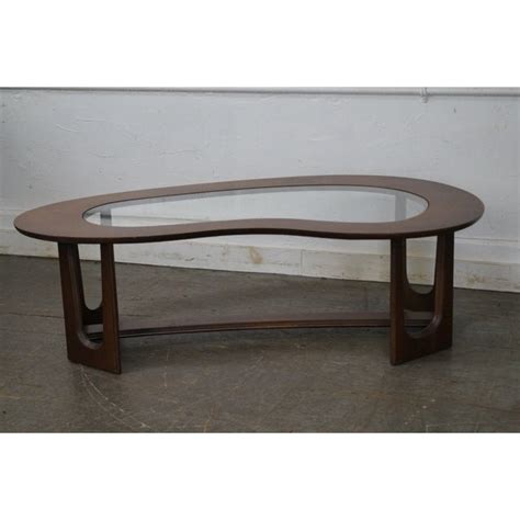 Mid Century Boomerang Walnut And Glass Top Coffee Table Chairish