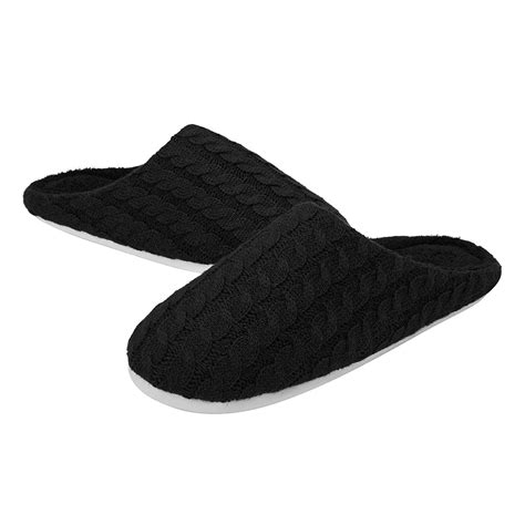 Mens Memory Foam Slippers With Fuzzy Plush Lining Slip On House