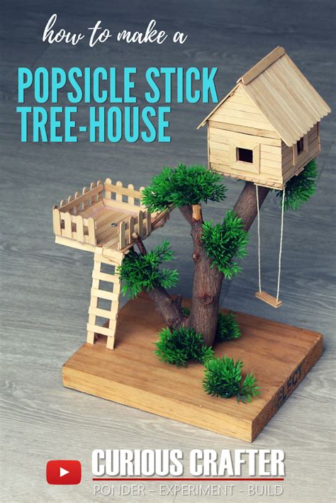 Diy Popsicle Stick Tree House Tutorial Artofit