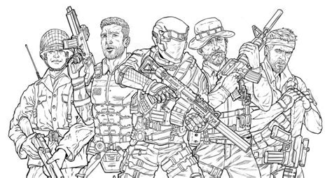 Coloriage Squad des soldats Call of Duty dessin gratuit à imprimer