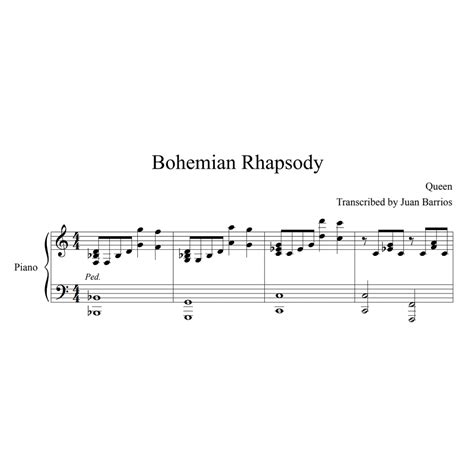 Bohemian Rhapsody Queen Partitura Para Piano Comamusical