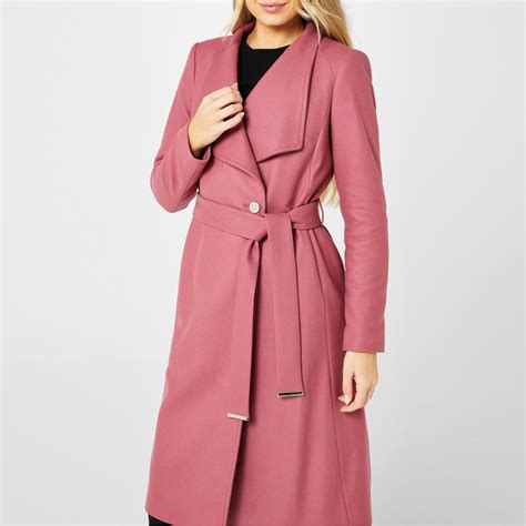 Ted Baker Rose Midi Coat Dusty Pink Frasers