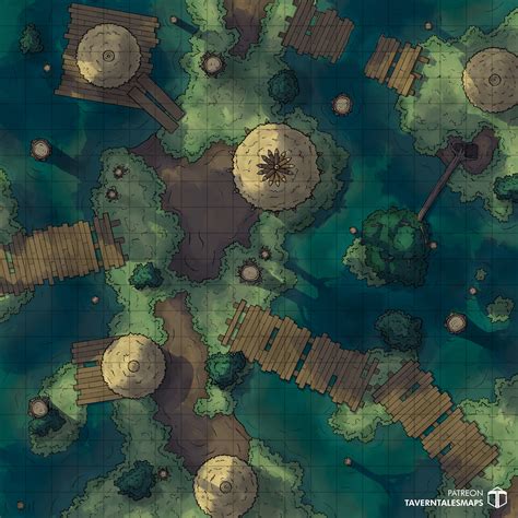 Village Swamp [20x20] Battlemaps