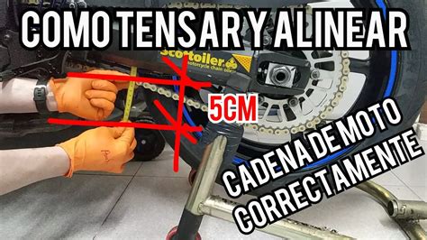 TENSAR Y ALINEAR CADENA DE MOTO CORRECTAMENTE YouTube